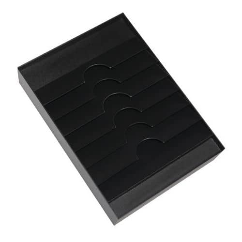 Organizador de cajones negro A4 - 6 compartimentos