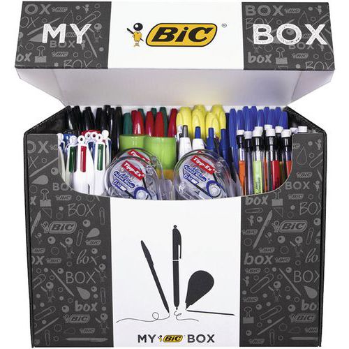 Caja de 124 productos de escritura y corrección My box Bic