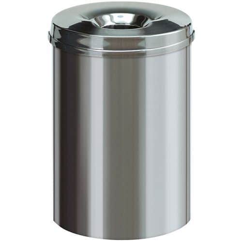 Papelera ignífuga inox, de 15 L a 50 L