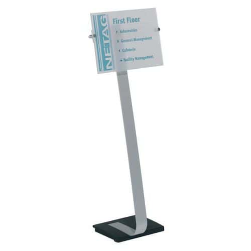 Soporte de información con base Crystal Sign Stand®