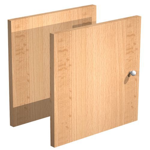 Puerta para mueble almacen. Maxicube - Aluminio/haya - Lote de 2