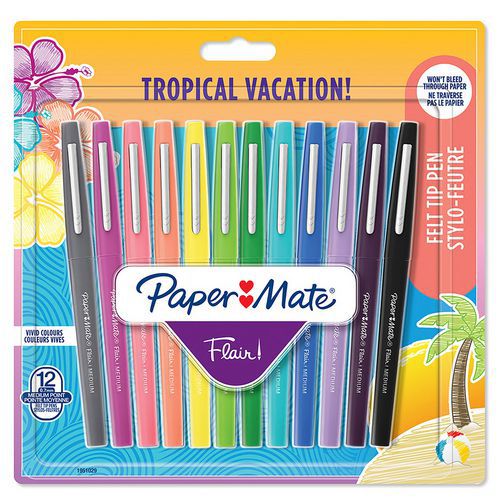 Caja de 12 rotuladores Flair® - surtido tropical - Paper Mate®