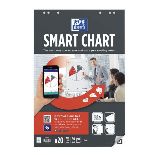 Bloc de papel unido Oxford Smartchart para pizarras y caballetes