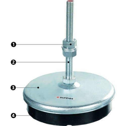 Soporte antivibraciones con varilla inclinable para cargas medias - Tamaño de roscado M8