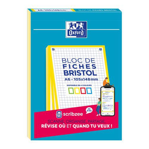 Bloc brístol Oxford 105x148, 30 fichas no perforadas Q5/5 - Oxford