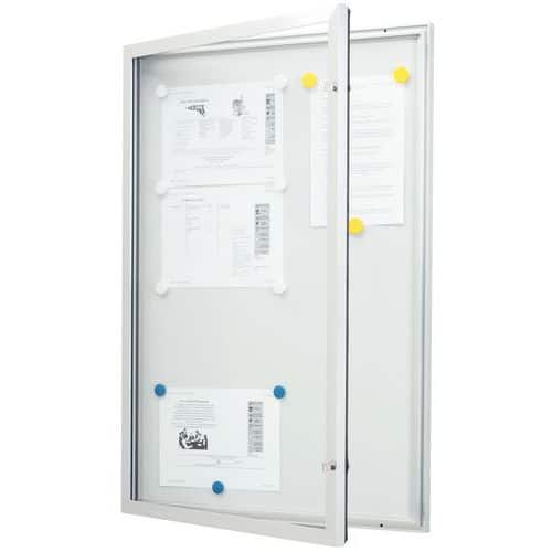 Vitrina de exterior con puerta batiente - Fondo de aluminio - Puerta de vidrio de seguridad - Cerradura idénti