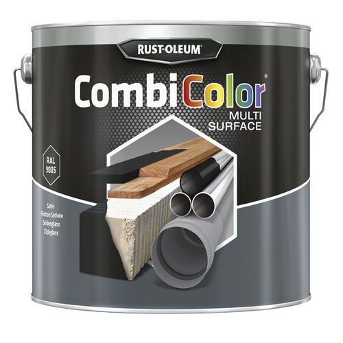 Pintura para todas las superficies negro satinado - 0.75 L et 2.5 L - Rust-Oleum