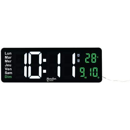 Reloj de pared LED rectangular - Manutan Expert