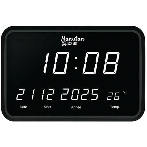 Reloj de pared LED rectangular grande - Manutan Expert