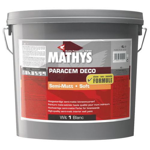 Pintura Mathys acrílica de alta calidad blanca semimate 4 y 10 L - Rust Oleum