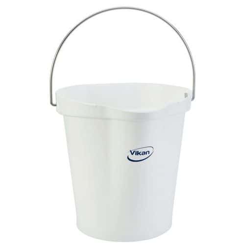 Cubo graduado con pico vertedor - Blanco - 12 L