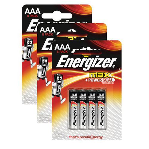 Pila alcalina - MAX AAA/LR03 FSB8 - Lote de 3 packs de 8 unidades - Energizer