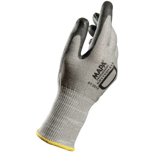 Guantes anticortes Krytech 615 nivel D - Dedos táctiles - Mapa