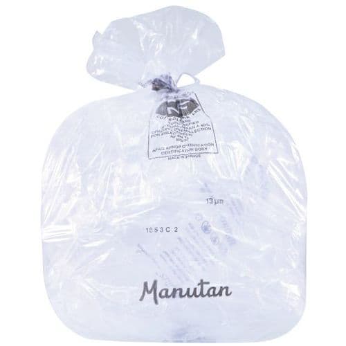 Bolsa de basura transparente - Desechos pesados - De 30 a 110 L - Manutan Expert