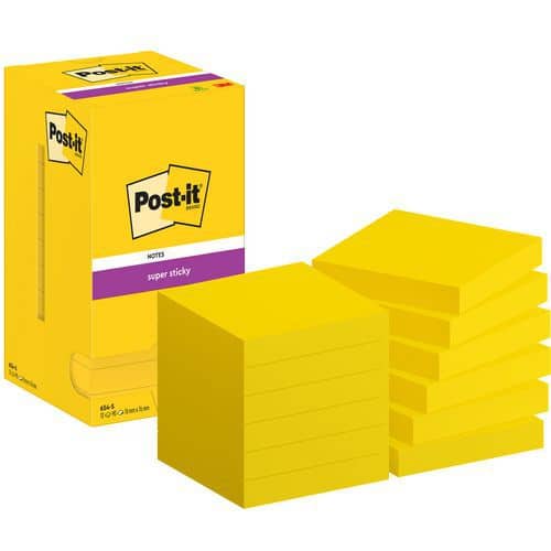 Post-it® Super Sticky 76 x 76 mm 12 bloq. amarill. Post-it®