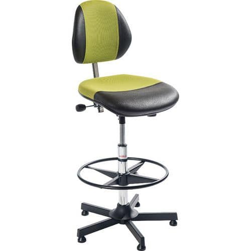 Silla de taller DUO -Polipiel/Tejido-Alta- Global Professional Seating