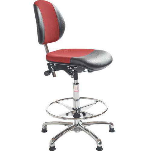 Silla de taller DUO -Polipiel/Tejido-Alta- Global Professional Seating