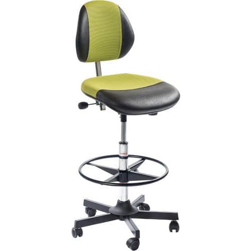 Silla de taller DUO -Polipiel/Tejido-Alta- Global Professional Seating