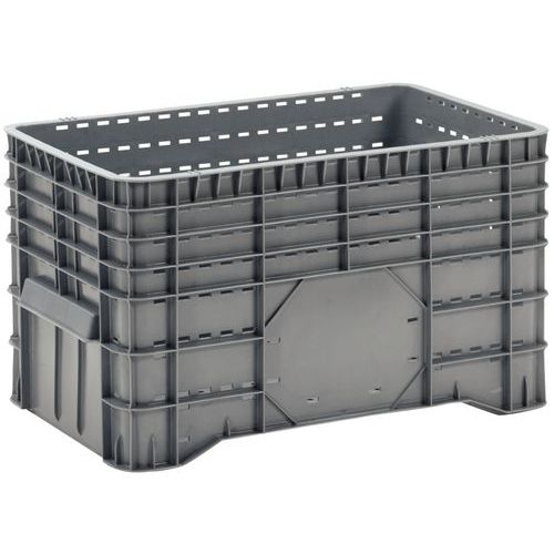 Caja-palé apilable - Paredes caladas - Con patas - Manutan Expert