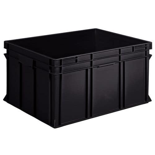 Caja norma Europa - Maciza - Negra reciclada