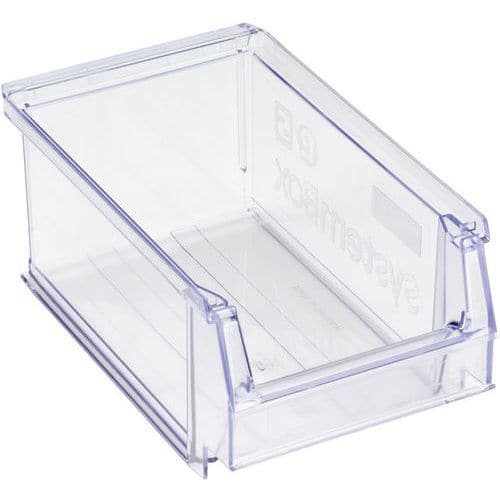 Caja con abertura frontal apilable- Longitud 160 mm - 1 L