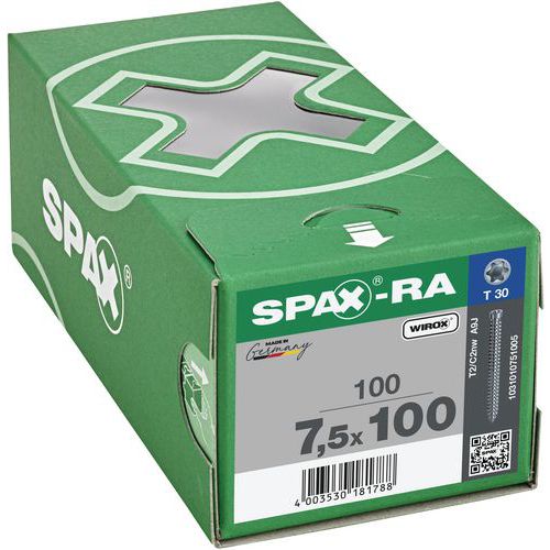 Caja de 100 anclajes de bastidor T-Star Plus Wirox TX Ø 7,5 mm - Spax