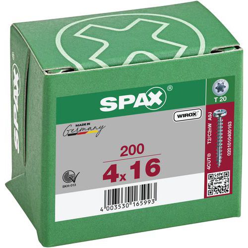 Caja de 200 tornillos universales de cabeza redonda TX Ø 4 a 5 mm - Spax