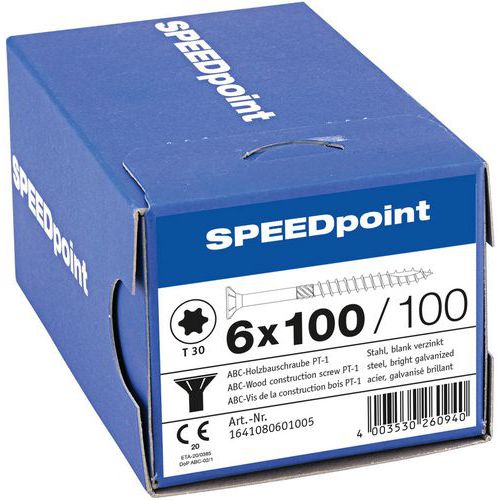 Caja de tornillos de cabeza avellanada para madera TXØ - SpeedPoint