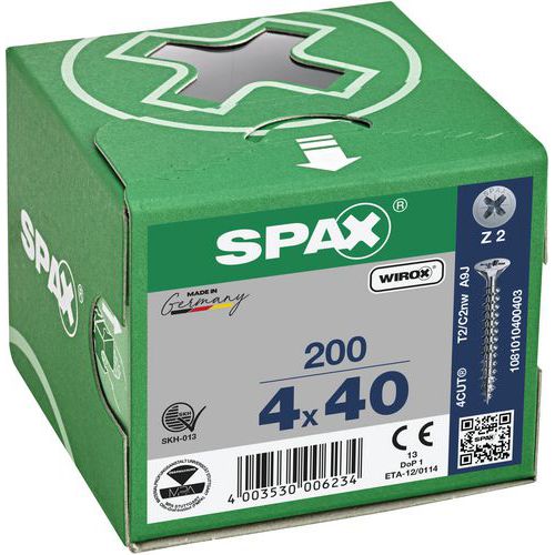 Caja de tornillos universales de cabeza avellanada PZ Ø 3 a 5 mm - Spax