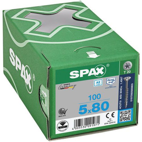 Caja de tornillos universales de exterior con cabeza avellanada TX Ø - Spax