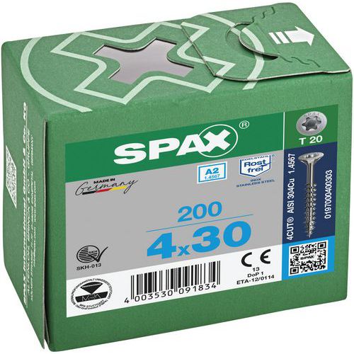 Caja de tornillos universales de exterior con cabeza avellanada TX Ø - Spax