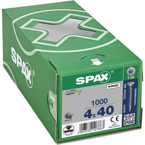 Caja de tornillos universales de cabeza avellanada T-Star Plus TX Ø - Spax