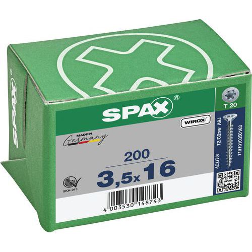 Caja de 200 tornillos universales de cabeza avellanada T-Star Plus TX Ø - Spax