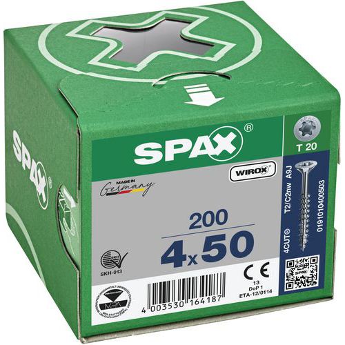 Caja de 200 tornillos universales de cabeza avellanada T-Star Plus TX Ø - Spax