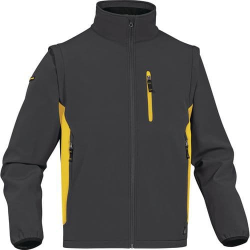 Chaqueta softshell mangas desmontables MYSEN2 - Gris/amarillo