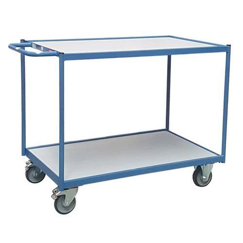 Carro auxiliar con barra de empuje horizontal - 2 bandejas - Capacidad 250 kg - FIMM