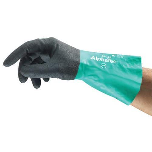 Guantes de nitrilo ergonómicos AlphaTec® 58-128 - Lote de 144 - Ansell