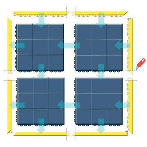 Borde para baldosa antifatiga especial soldadura - Notrax