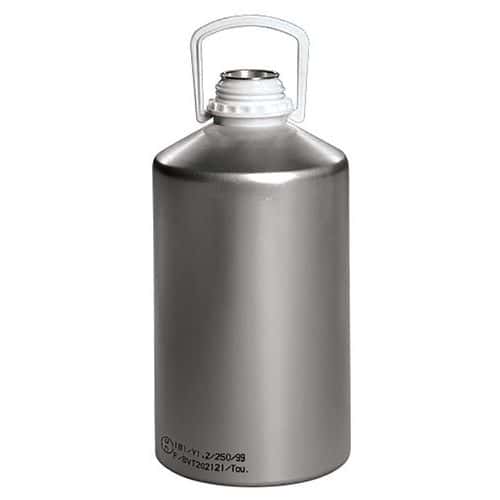 Frasco de aluminio con tapón de rosca - de 625 a 12 500 mL