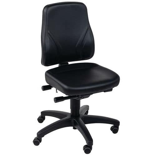 Silla de taller ergonómica baja con ruedas - Manutan Expert