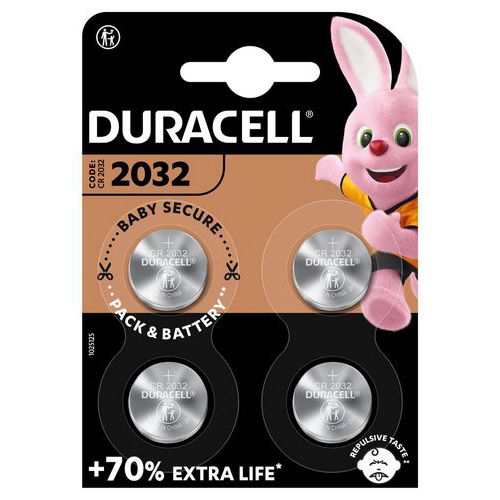 Pila de botón de litio 2032 - Pack de 4 - Duracell