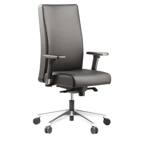 Sillón de dirección con respaldo alto cuero negro Bost - Sokoa