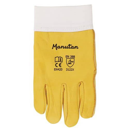 Guantes de mantenimiento hidrófugos de cuero plena flor - Manutan Expert