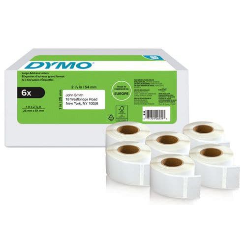 Etiqueta autoadhesiva para remitentes, 6 rollos LabelWriter - Dymo®