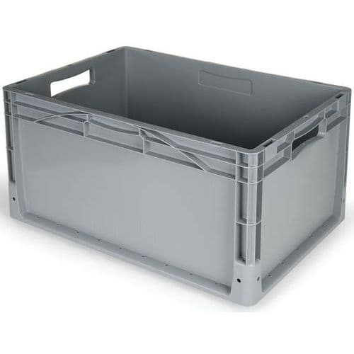 Caja GRIS de 60 L con fondo macizo y asas - Gamma-Wopla