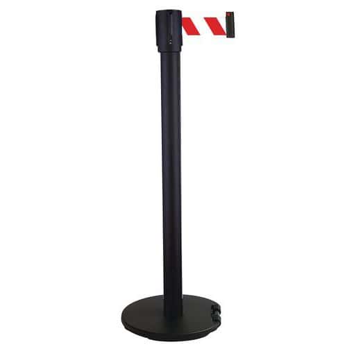 Poste negro a correa 5 m - Base con ruedas - Manutan Expert