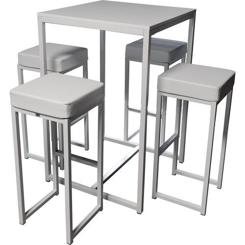 Conjunto de mesa alta y 4 taburetes altos Kubo - Flexfurn