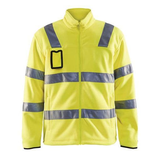 Chaqueta polar de alta visibilidad amarillo fluorescente