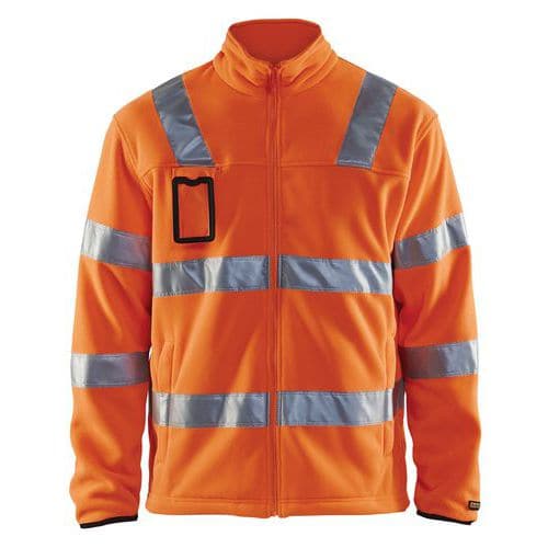 Chaqueta polar de alta visibilidad naranja fluorescente