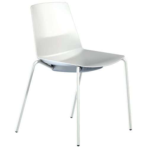 Silla con casco Clue con pata blanca o cromada